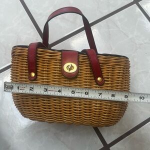 Woven Tan and Red Handbag